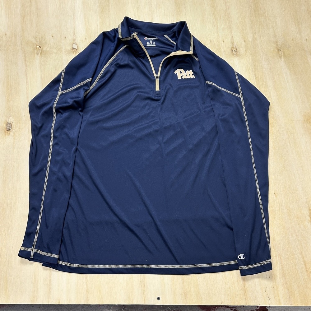 Pittsburgh Pirates Shirt Mens XL Blue Football Champion 1/4 Zip Pitt‎ Pullover